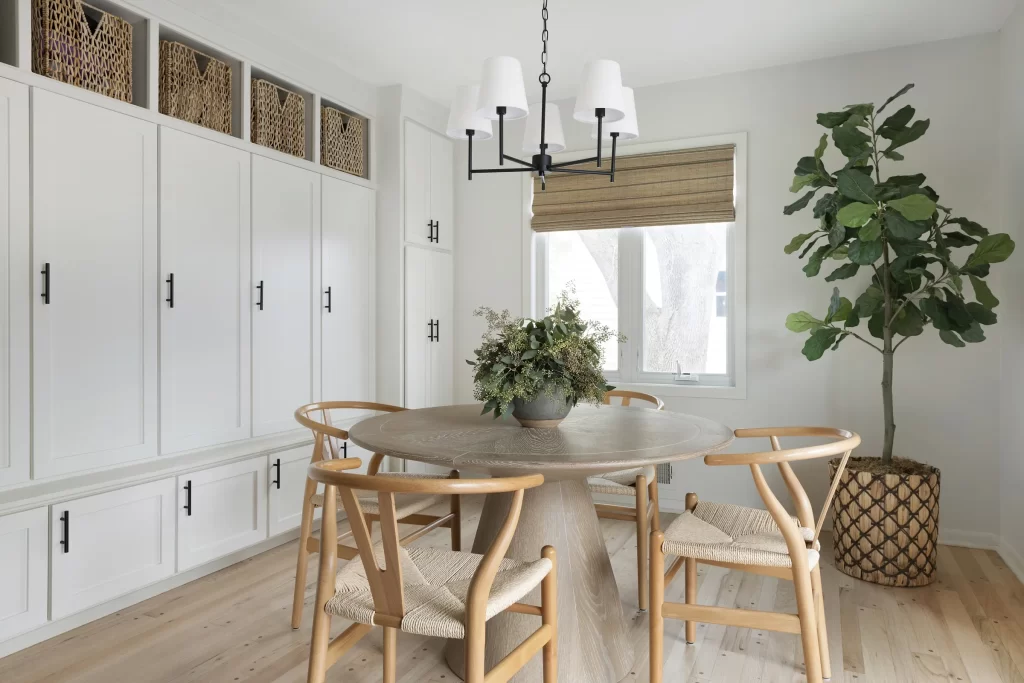 Mud room storage and additional seating area