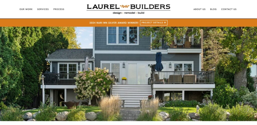 Laurel Builders website home page